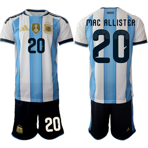 Argentina #20 MAC ALLISTER National Team FIFA x World Cup 2026 Home White On Field Jersey