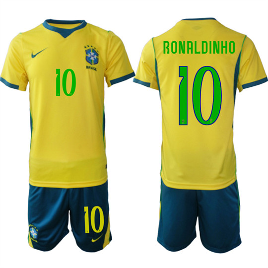 Brazil #10 RONALDINHO National Team FIFA x World Cup 2026 Home On Field Jersey Brazil #10 RONALDINHO National Team FIFA x World Cup 2026 Home On Field Jersey