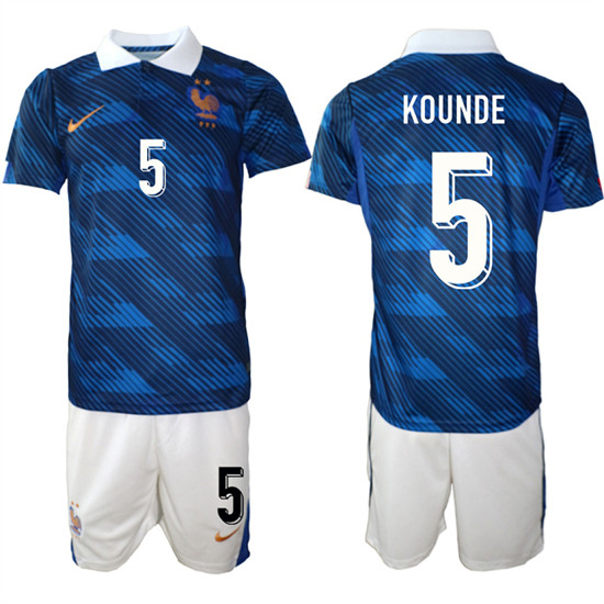 France #5 KOUNDE National Team FIFA x World Cup 2026 Home On Field Jersey France #5 KOUNDE National Team FIFA x World Cup 2026 Home On Field Jersey