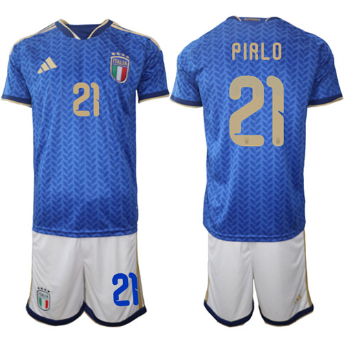 Italy #21 PIRLO National Team FIFA x World Cup 2026 Home Blue On Field Jerseys