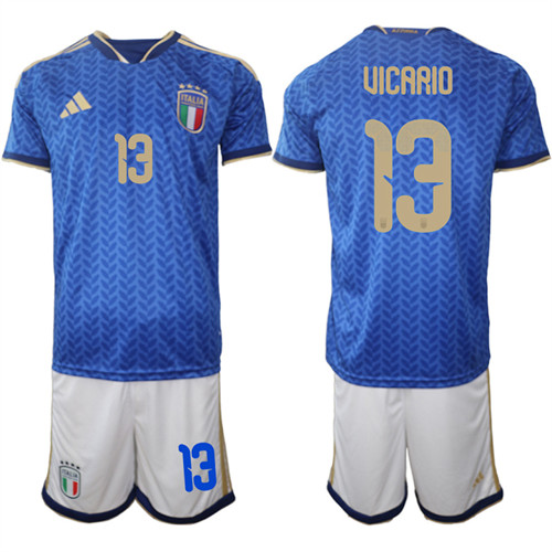 Italy #13 UICARIO National Team FIFA x World Cup 2026 Home Blue On Field Jerseys