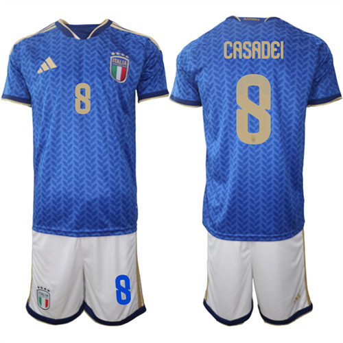 Italy #8 CASADEI National Team FIFA x World Cup 2026 Home Blue On Field Jerseys