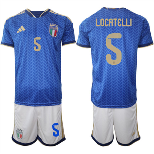 Italy #5 LOCATELLI National Team FIFA x World Cup 2026 Home Blue On Field Jerseys