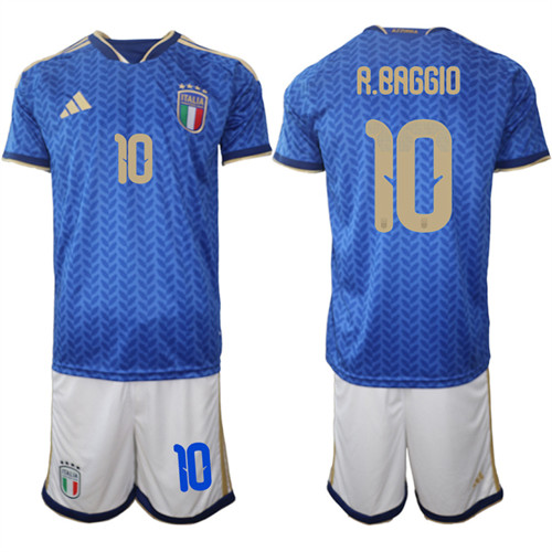 Italy #10 R.BAGGIO National Team FIFA x World Cup 2026 Home Blue On Field Jerseys