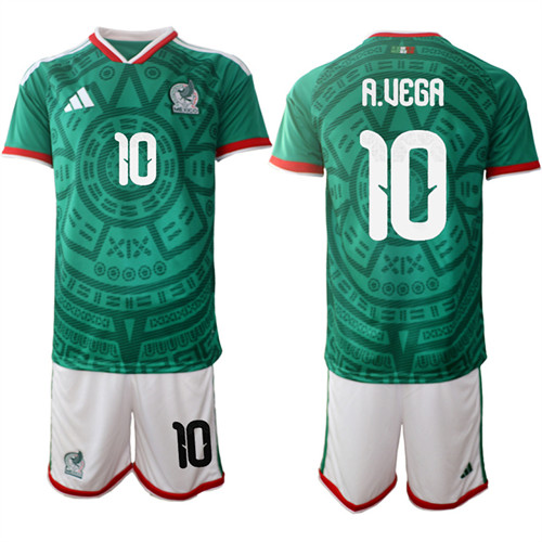 Mexico #10 A.UEGA National Team FIFA x World Cup 2026 Home Green On Field Jersey