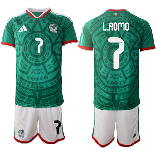 Mexico #7 L.ROMO National Team FIFA x World Cup 2026 Home Green On Field Jersey