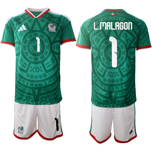 Mexico #1 L.MALAGON National Team FIFA x World Cup 2026 Home Green On Field Jersey