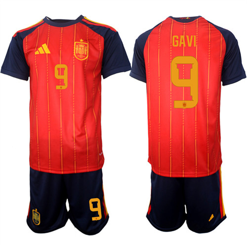 Spain #9 GAVI National Team FIFA x World Cup 2026 Home Red On Field Jerseys