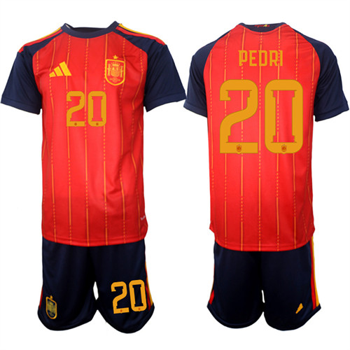 Spain #20 PEDRI National Team FIFA x World Cup 2026 Home Red On Field Jerseys