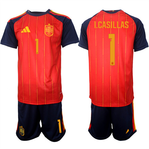 Spain #1 I.CASILLAS National Team FIFA x World Cup 2026 Home Red On Field Jerseys