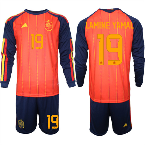 Spain #19 FERMIN National Team FIFA x World Cup 2026 Long Sleeve Home Red On Field Jerseys