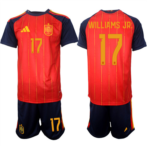 Spain #17 WILLIAMS JR. National Team FIFA x World Cup 2026 Home Red On Field Jerseys