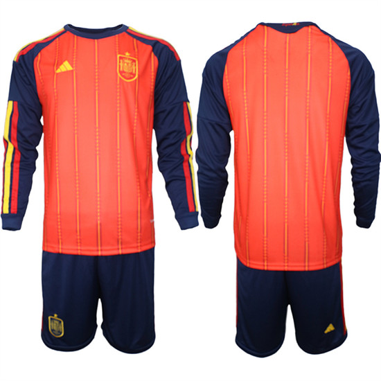 Spain Blank National Team FIFA x World Cup 2026 Long Sleeve Home Red On Field Jerseys