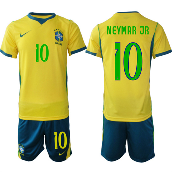 Brazil national football team #10 Neymar Jr Yellow 2026 Soccer Jersey Suit