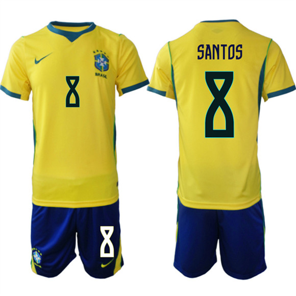 Brazil national football team #8 Andrey Santos Yellow Home 2026 Soccer Jersey Suit