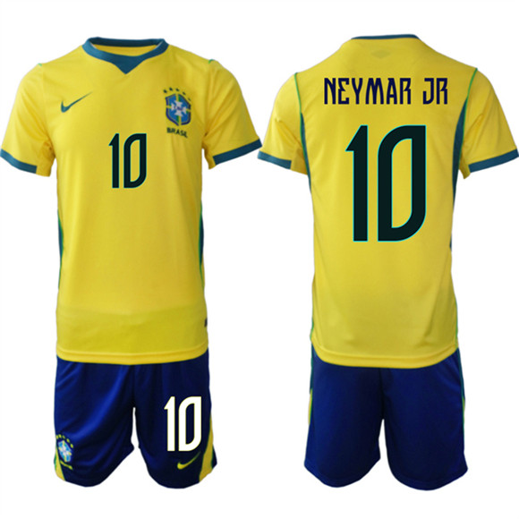 Brazil national football team #10 Neymar Jr Yellow Home 2026 Soccer Jersey Suit