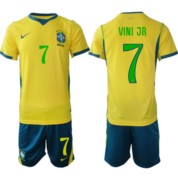 Brazil national football team #7 Vinicius Junior Yellow 2026 Soccer Jersey Suit