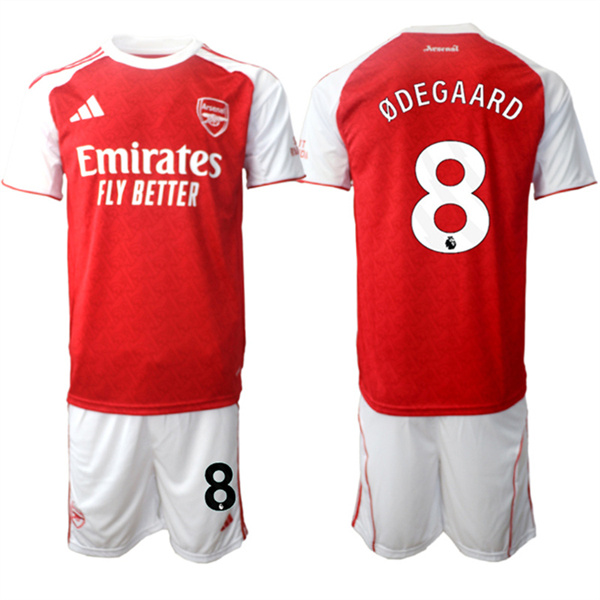 Arsenal F.C #8 Martin ?degaard 2026 Red Home Soccer Jersey Suit