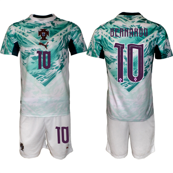 Portugal Team #10 Bernardo Silva Green 2026 World Cup Away Soccer Jersey Suit